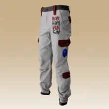Pair of astronaut pants mockup displayed against a beige background. - PSD Mockup