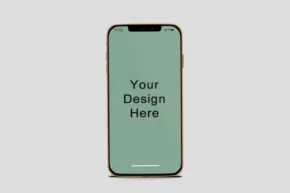 Smartphone with a template on the screen for a custom design mockup. - PSD Mockup