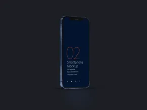 A smartphone on a dark background displaying the time and various notifications on its lock screen, serving as a perfect mockup. - PSD Mockup