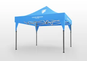 A blue pop up tent mockup on a white background. - PSD Mockup