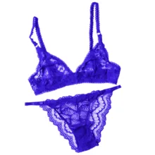 A pair of blue lingeries on a white background, perfect as a template or mockup. - PSD Mockup