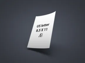 A piece of paper with the words us letter bx1111 on it, serving as a template. - PSD Mockup