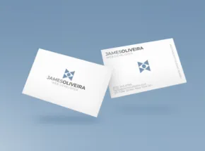 Two business cards on a blue background, ready for your mockup or template. - PSD Mockup