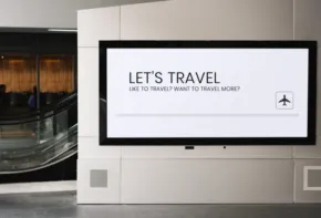 Let's travel tv template mockup. - PSD Mockup