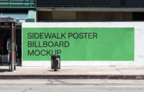 Sidewalk poster template. - PSD Mockup