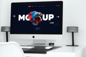 A computer monitor with a mockup on it. - PSD Mockup