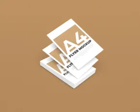 A mockup of a stack of papers with white text. - PSD Mockup